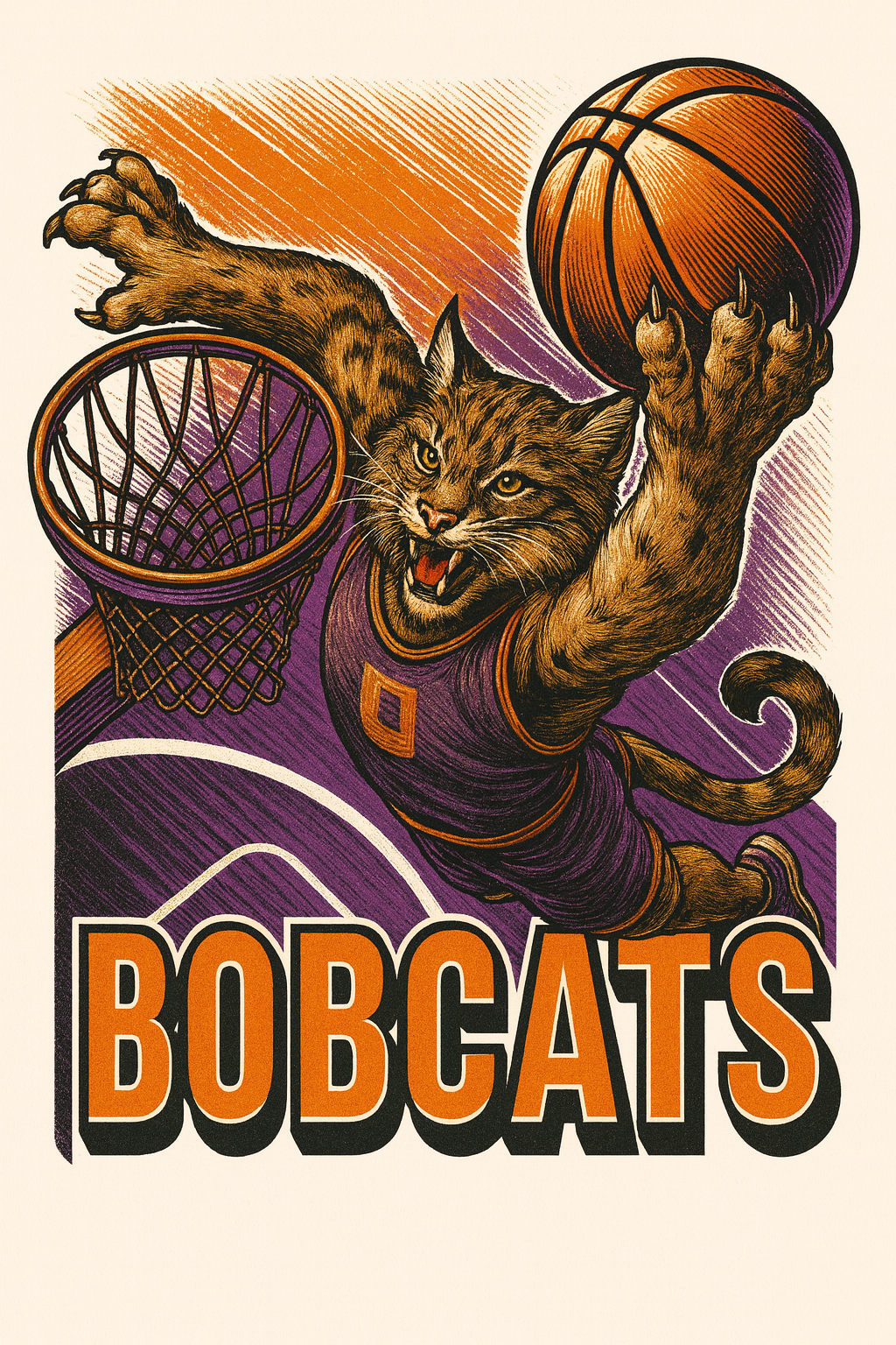 Dynamic Bobcat Basketball T-shirt