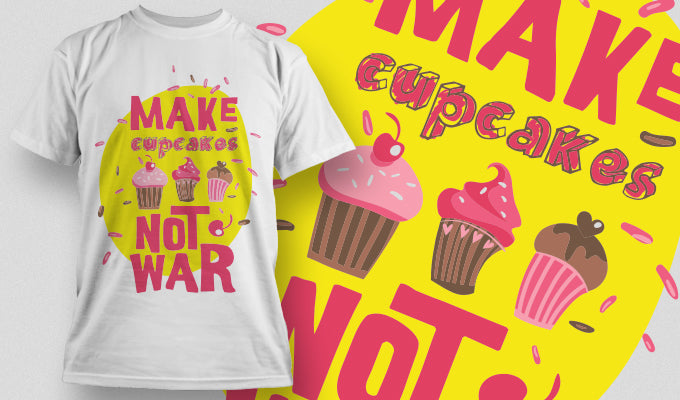 Cupcake Themed Graphic Tee (Black)
