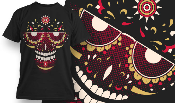 Decorative Skull Graphic Tee (Black)