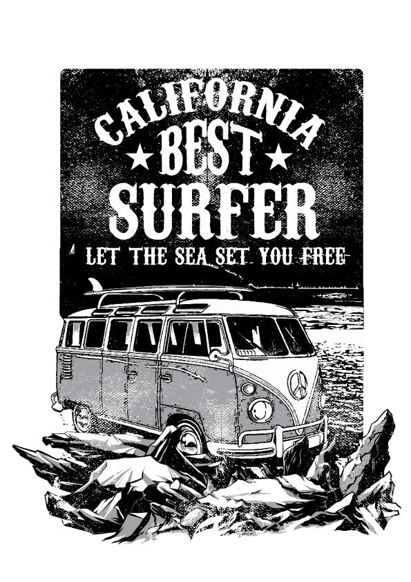 California Surfer Vintage T-shirt (Black)