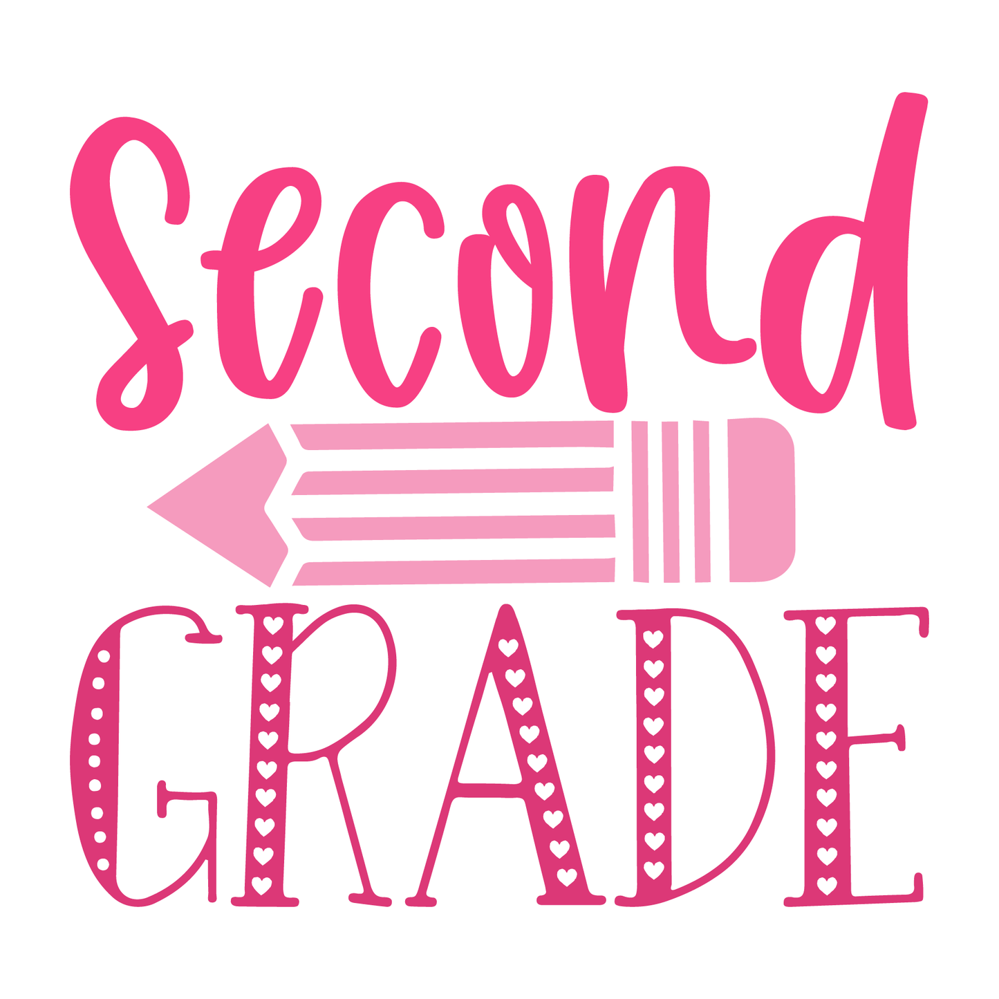 Second Grade Pencil Design Tee (White)