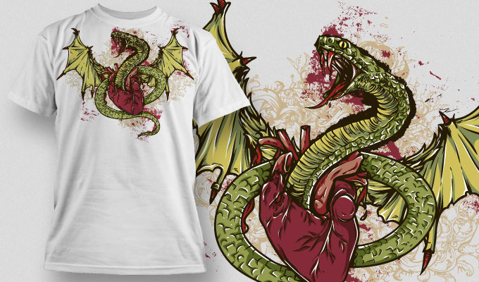 Dragon Heart Graphic T-shirt (Black)