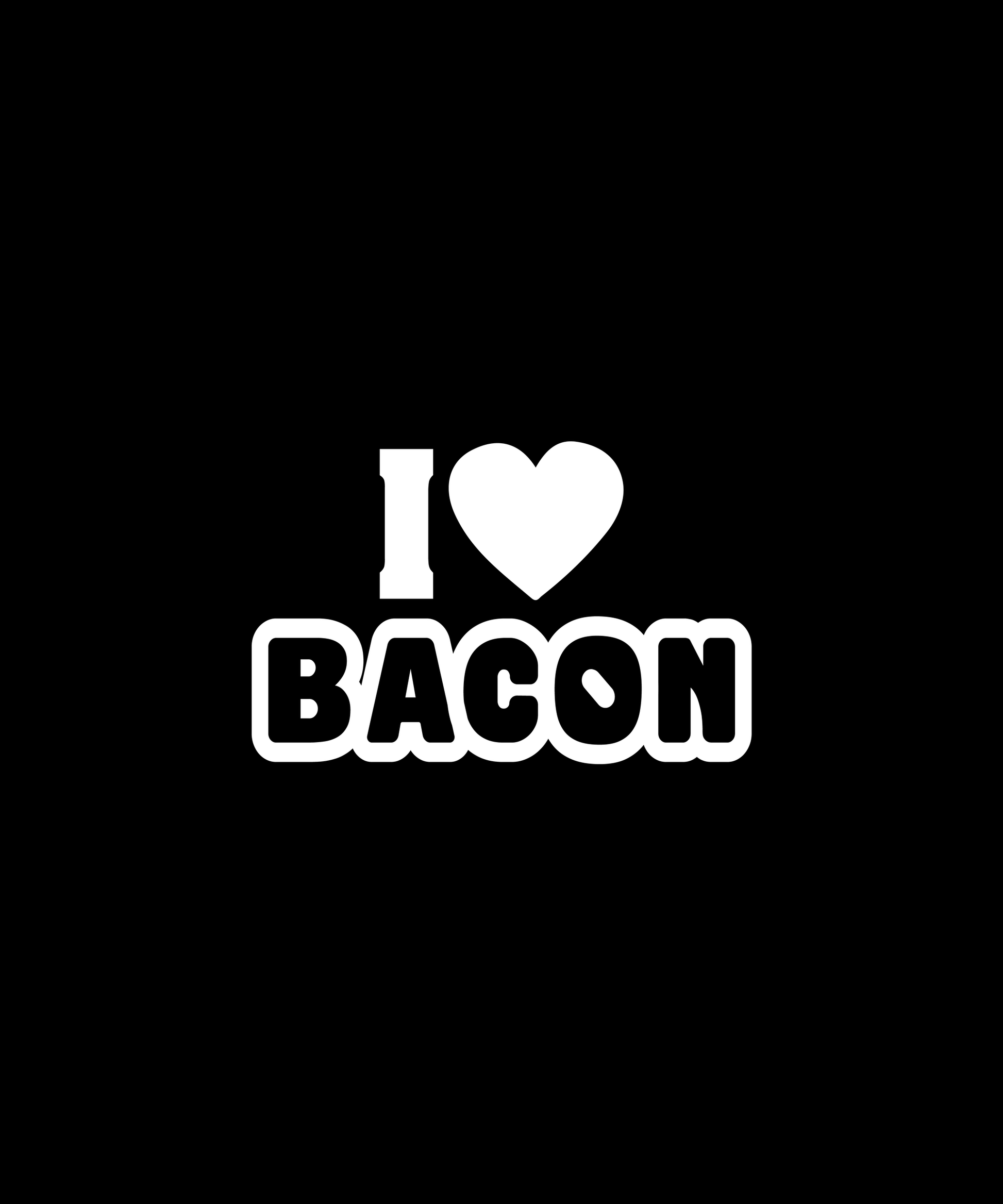 I Love Bacon T-shirt (Black)