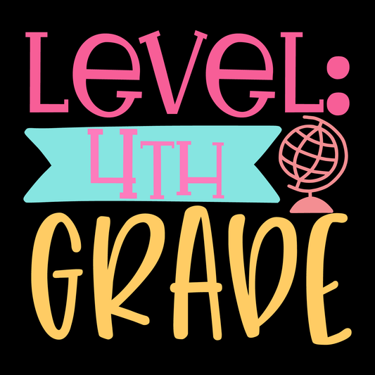4th Grade Level T-Shirt (Black version)