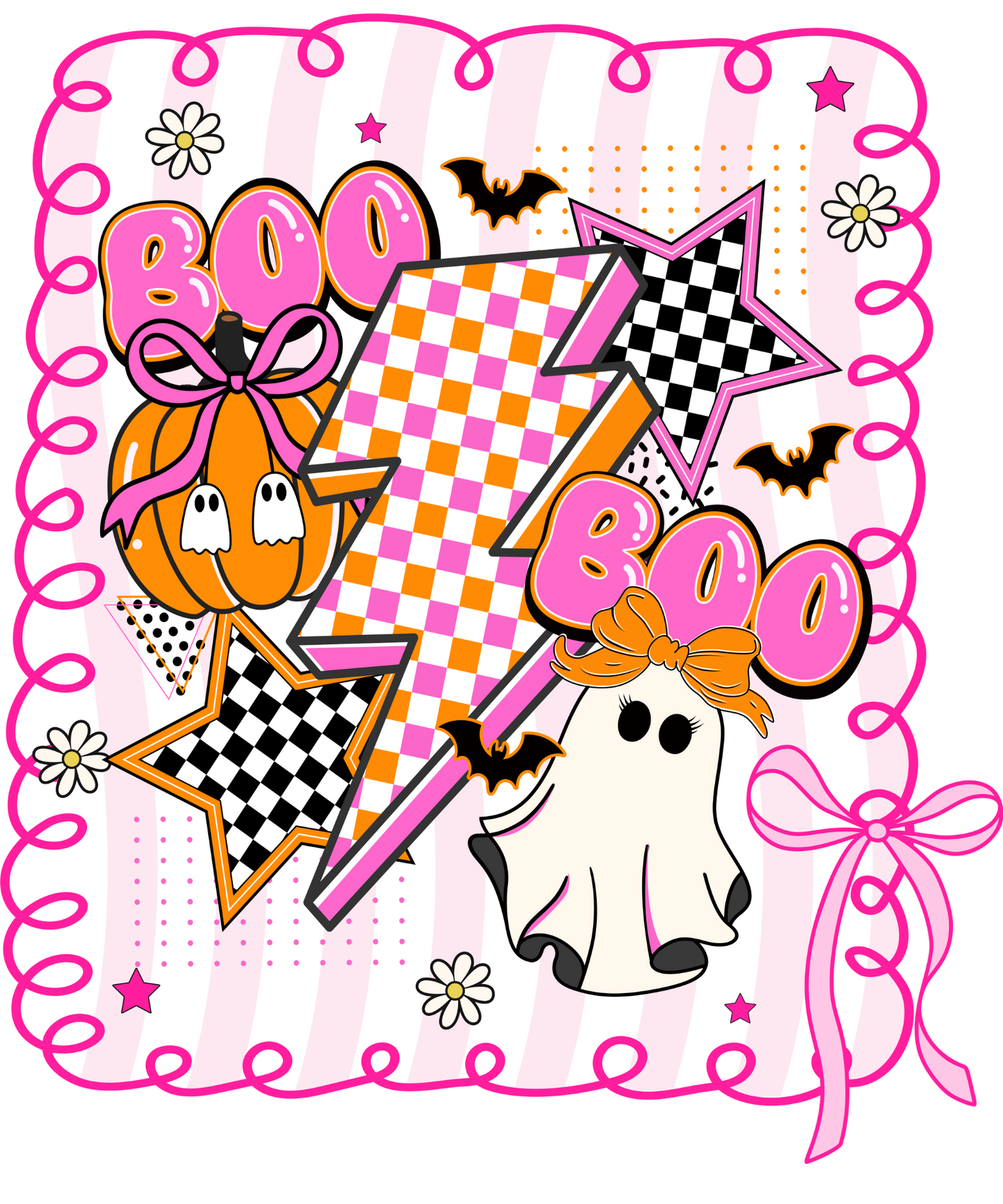 Boo Bows & Bolt — Kids Tee (Light Pink)