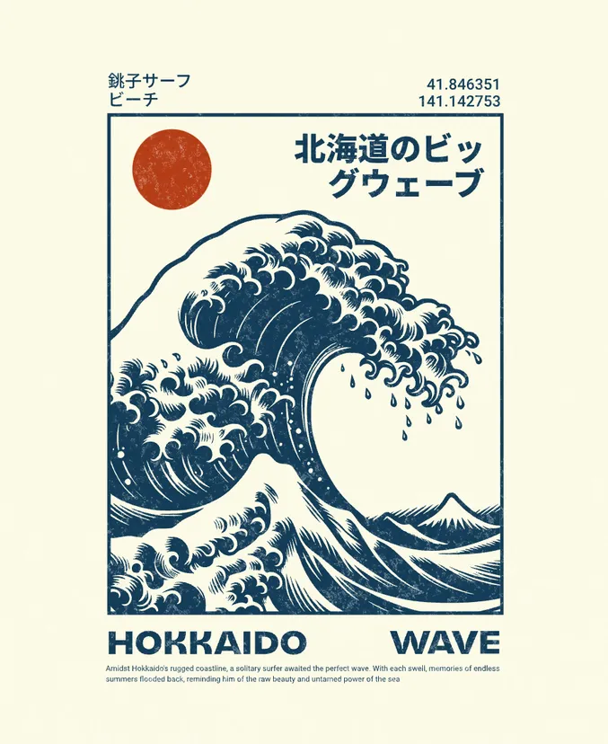 Hokkaido Wave Graphic Tee