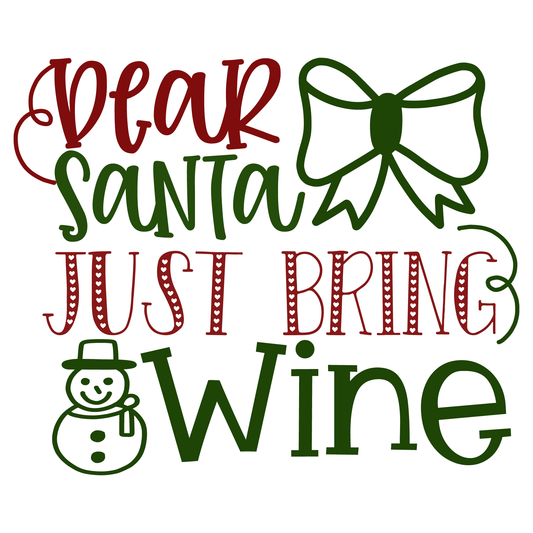 Dear Santa Wine T-shirt (White)
