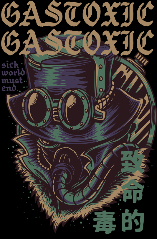 Gothic Gas Mask Graphic Tee (White)