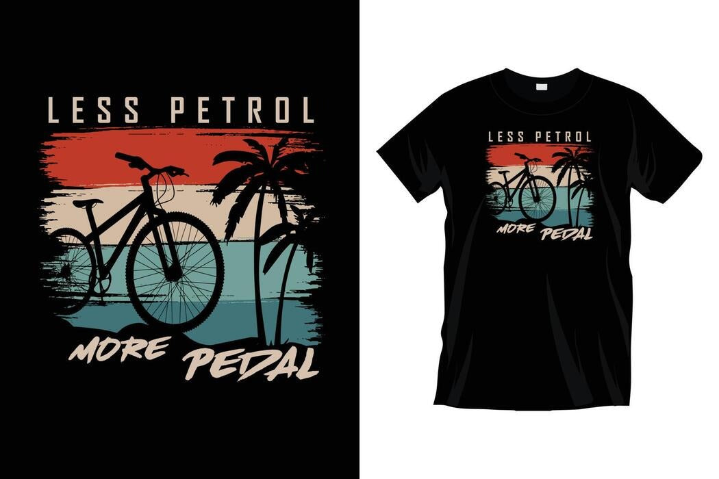 Less Petrol More Pedal T-shirt (White)