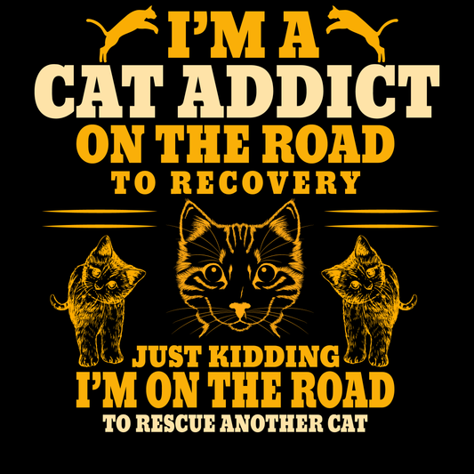 Cat Addict Recovery T-shirt (White)