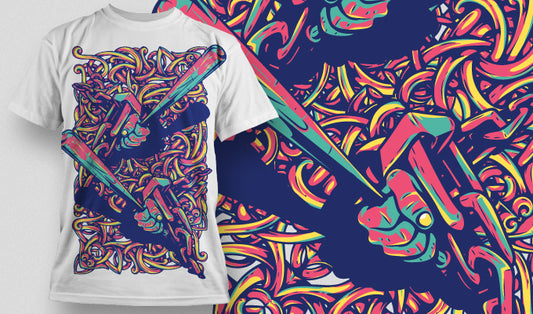 Artistic Graphic T-shirt Design (Black)