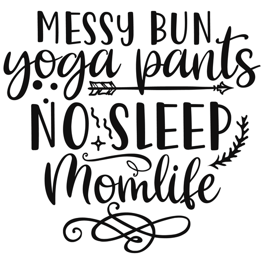 Messy Bun Mom Life T-shirt (White)