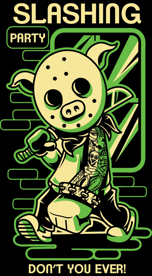 Slashing Party Graphic Tee (White)