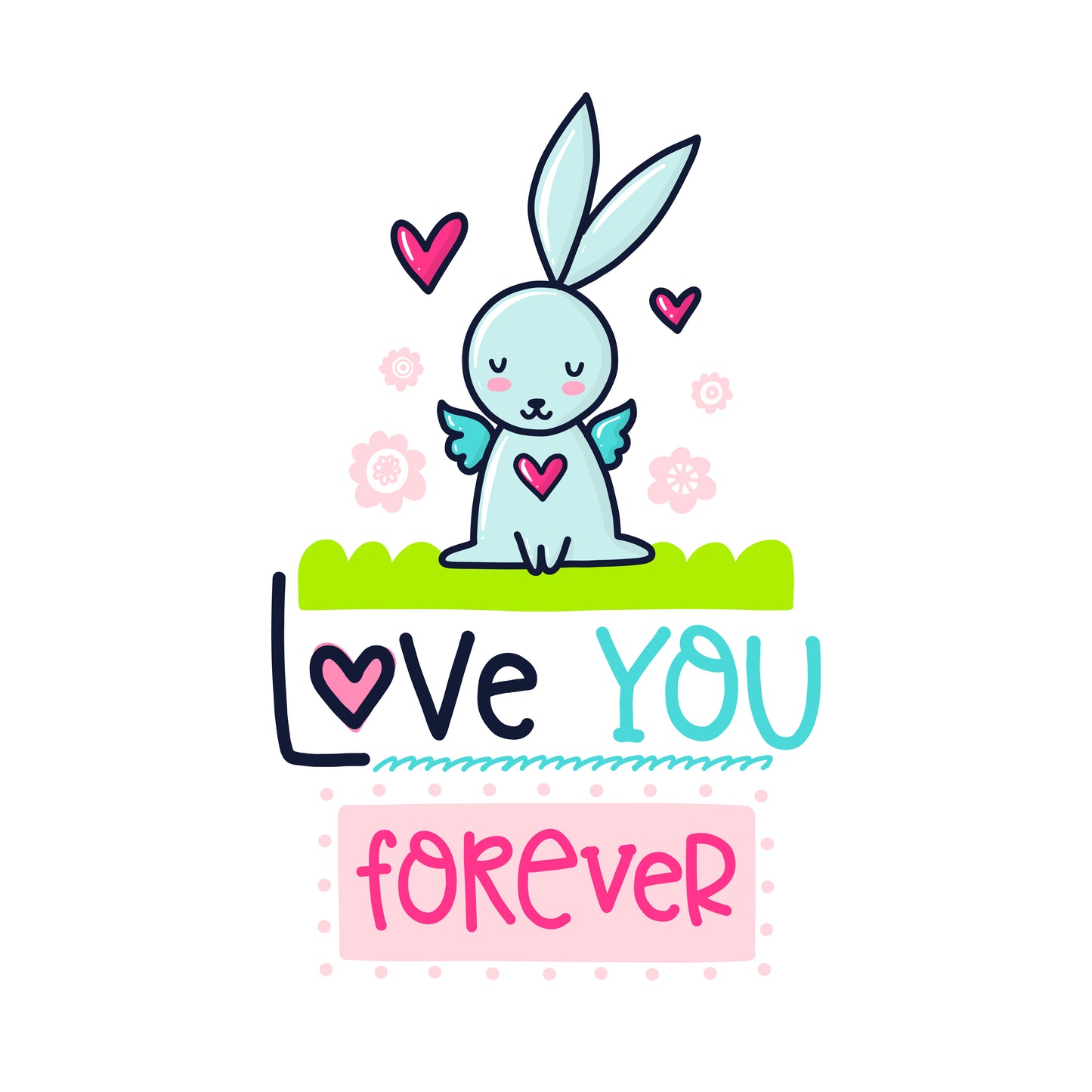 Cute Bunny Love T-shirt (White)