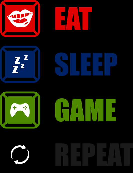 Eat Sleep Game Repeat (White)