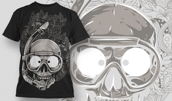 Skull Diver Graphic T-shirt (Black)