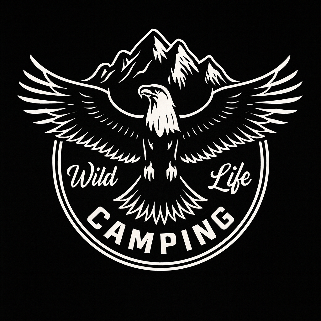 Wild Life Camping Eagle Mountains Tee (Black)