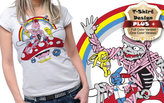 Whimsical Graphic T-shirt Design (Black)