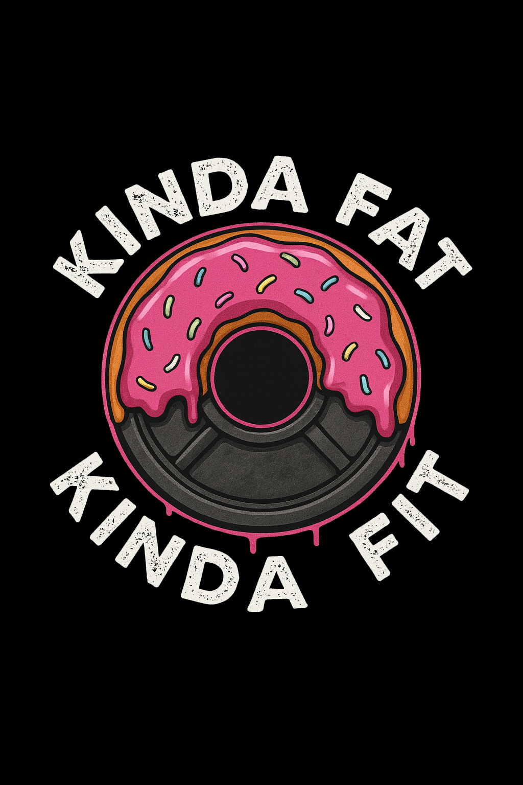 Kinda Fat Kinda Fit Donut Plate Gym Tee (Black)