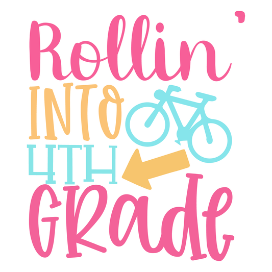 Rollin' Into 4th Grade T-shirt (White)
