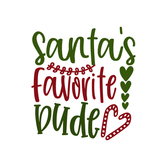 Santa's Favorite Dude T-shirt (White)