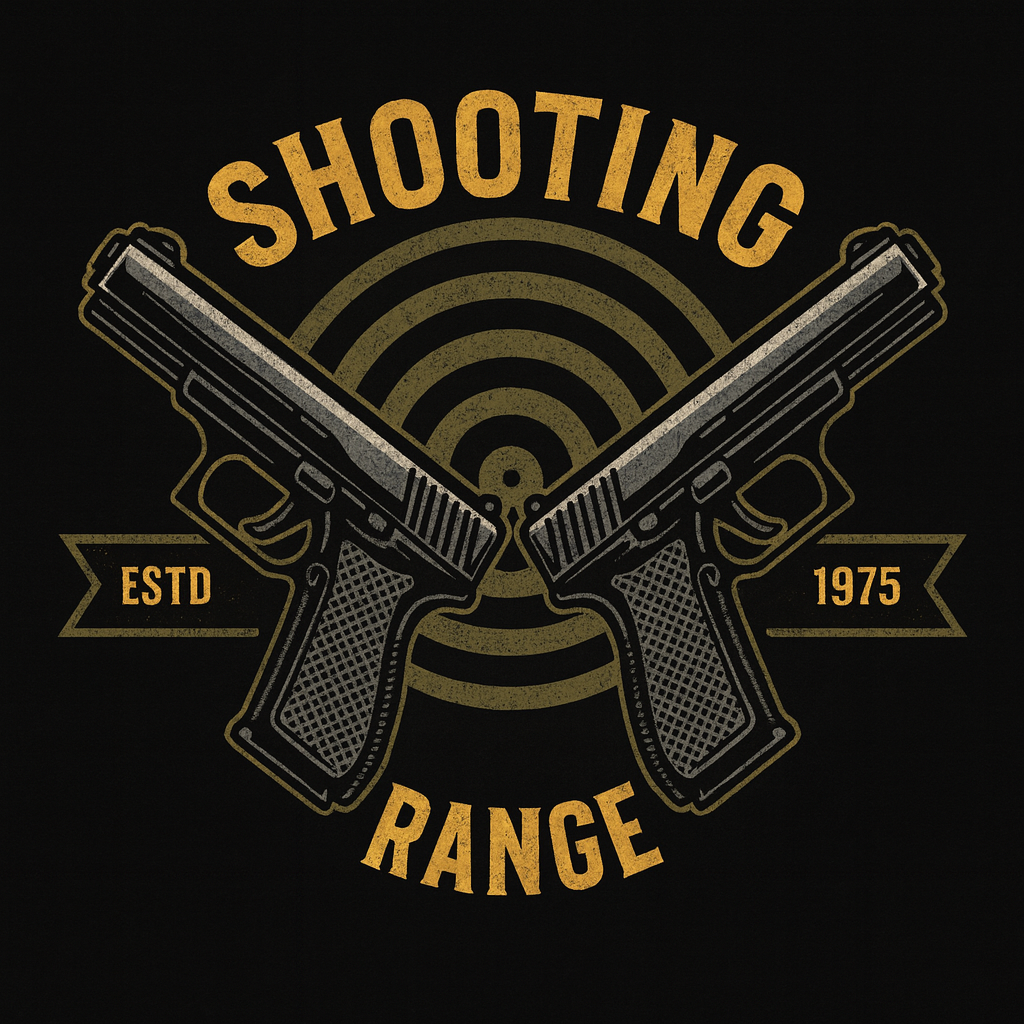 Shooting Range Twin Pistols Target Tee (Black)