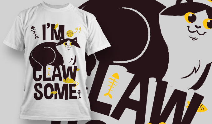 Claw-some Cat Graphic Tee (White)