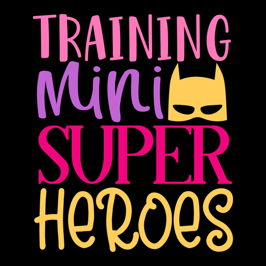 Training Mini Super Heroes T-Shirt (Black version)