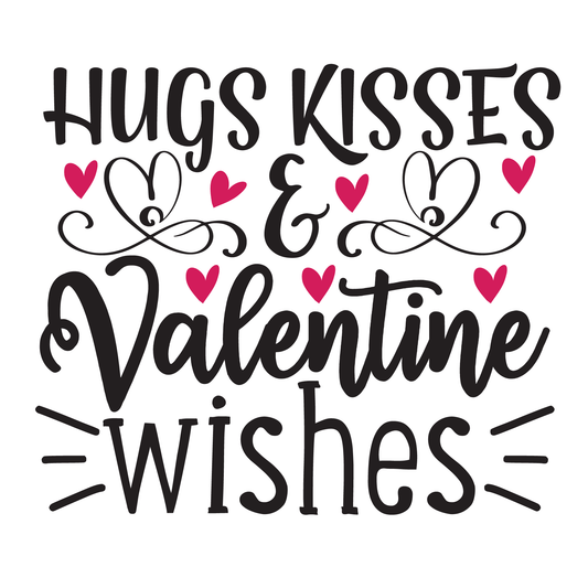 Hugs Kisses & Valentine Wishes- Tee (White)