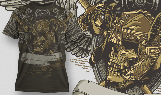 Warrior Skull Graphic Tee (Black)