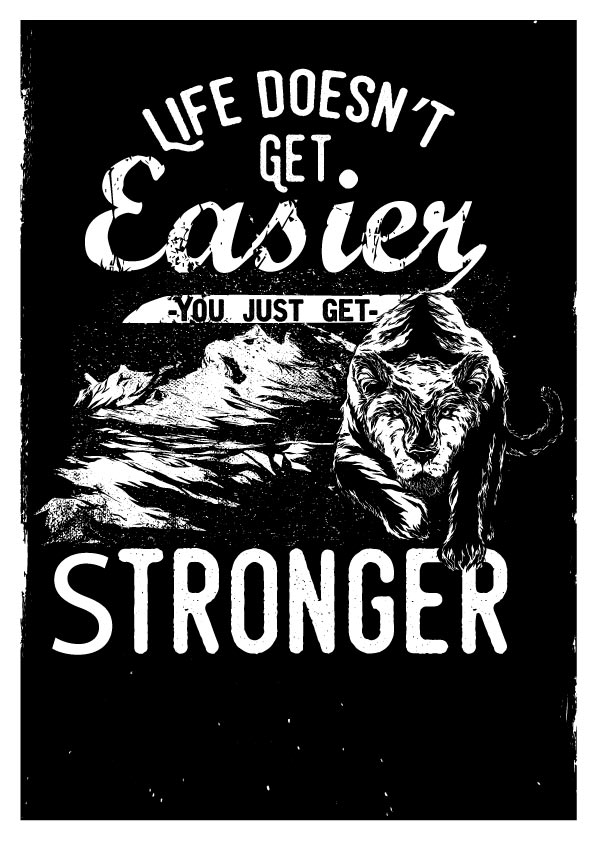 Get Stronger Motivational T-shirt (Black)