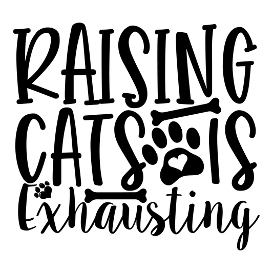 Raising Cats Is Exhausting Tee (White)