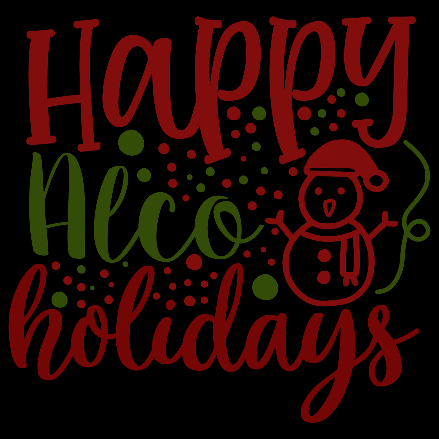 Happy Holidays Snowman T-shirt (White)
