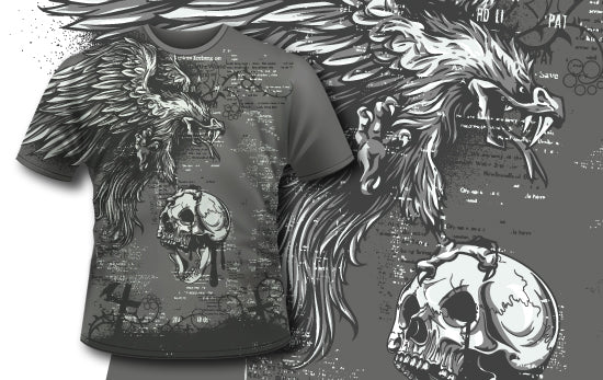 Eagle And Skull Graphic Tee (Black)