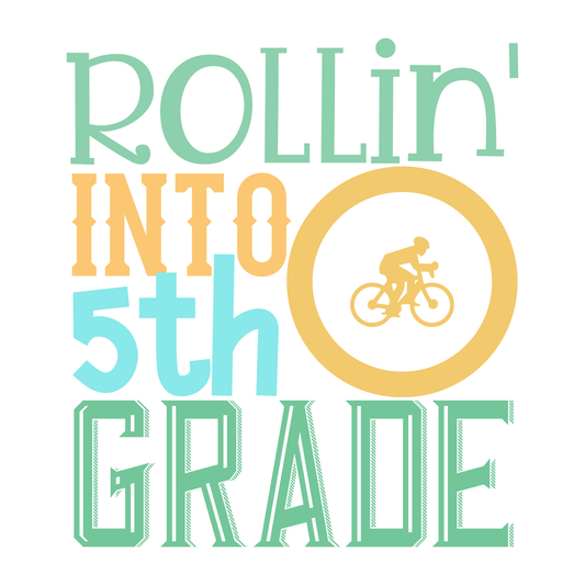 Rollin' Into 5th Grade T-shirt (White)