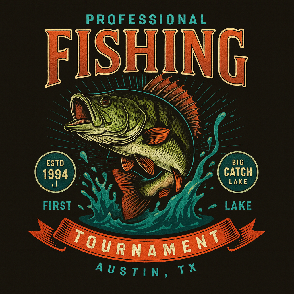 Professional Fishing Tournament Tee (Black)