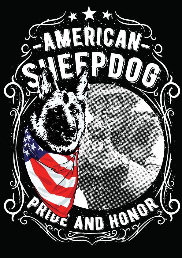 American Sheepdog Pride T-shirt (Black)