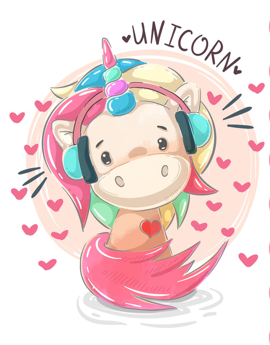 Cute Unicorn Graphic Tee (White)