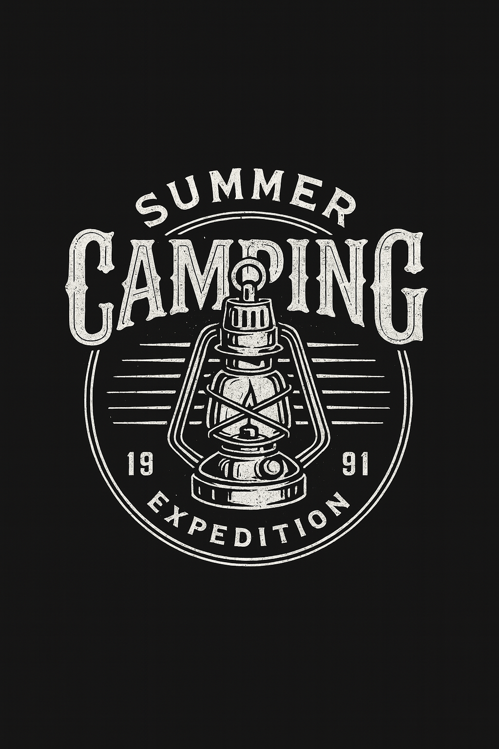 Summer Camping Expedition Lantern Tee (Black)