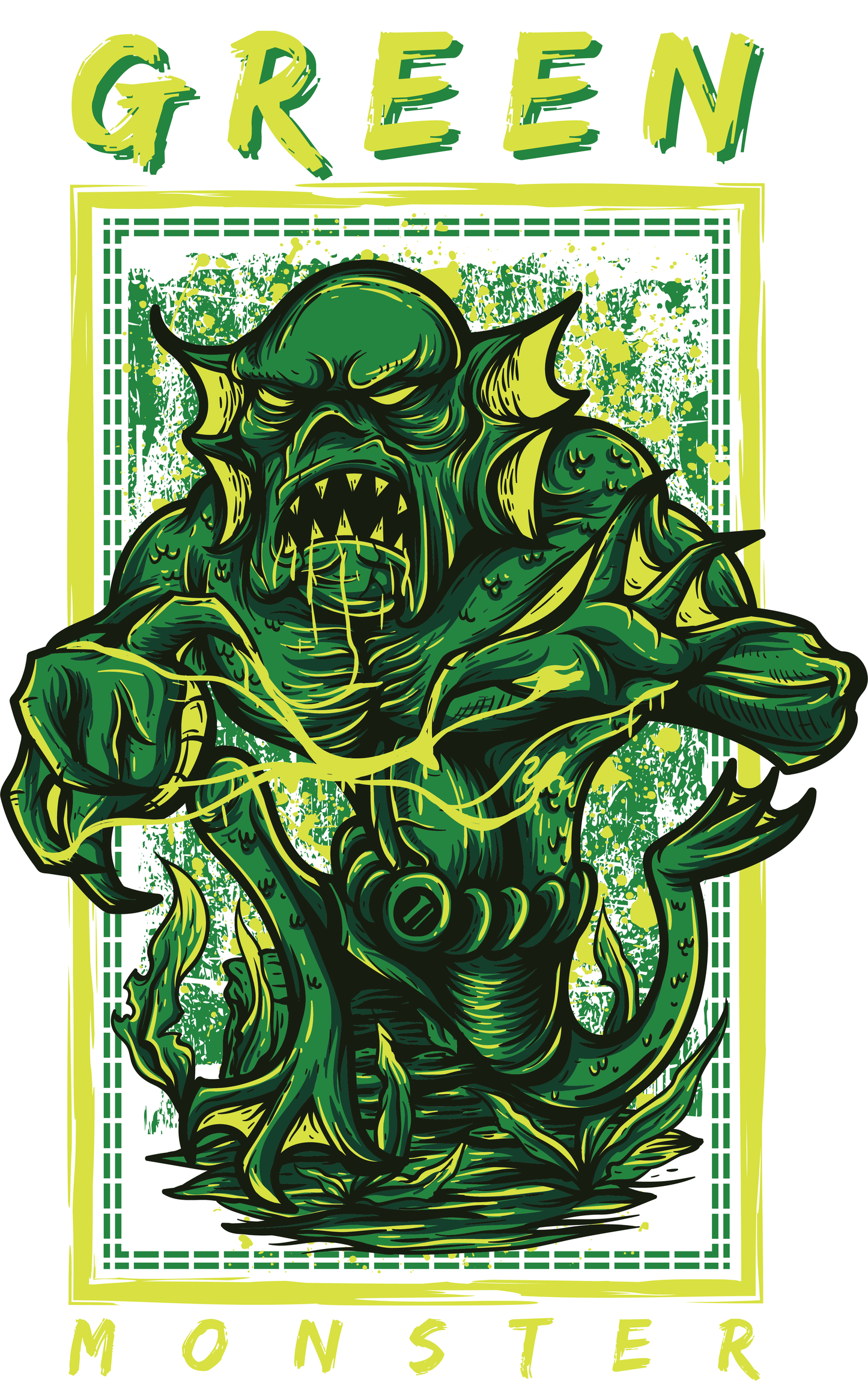 Green Monster Graphic Tee (White)