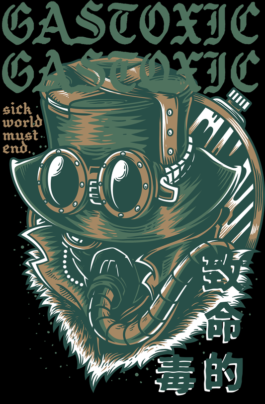 Steampunk Gas Mask Graphic Tee (White)