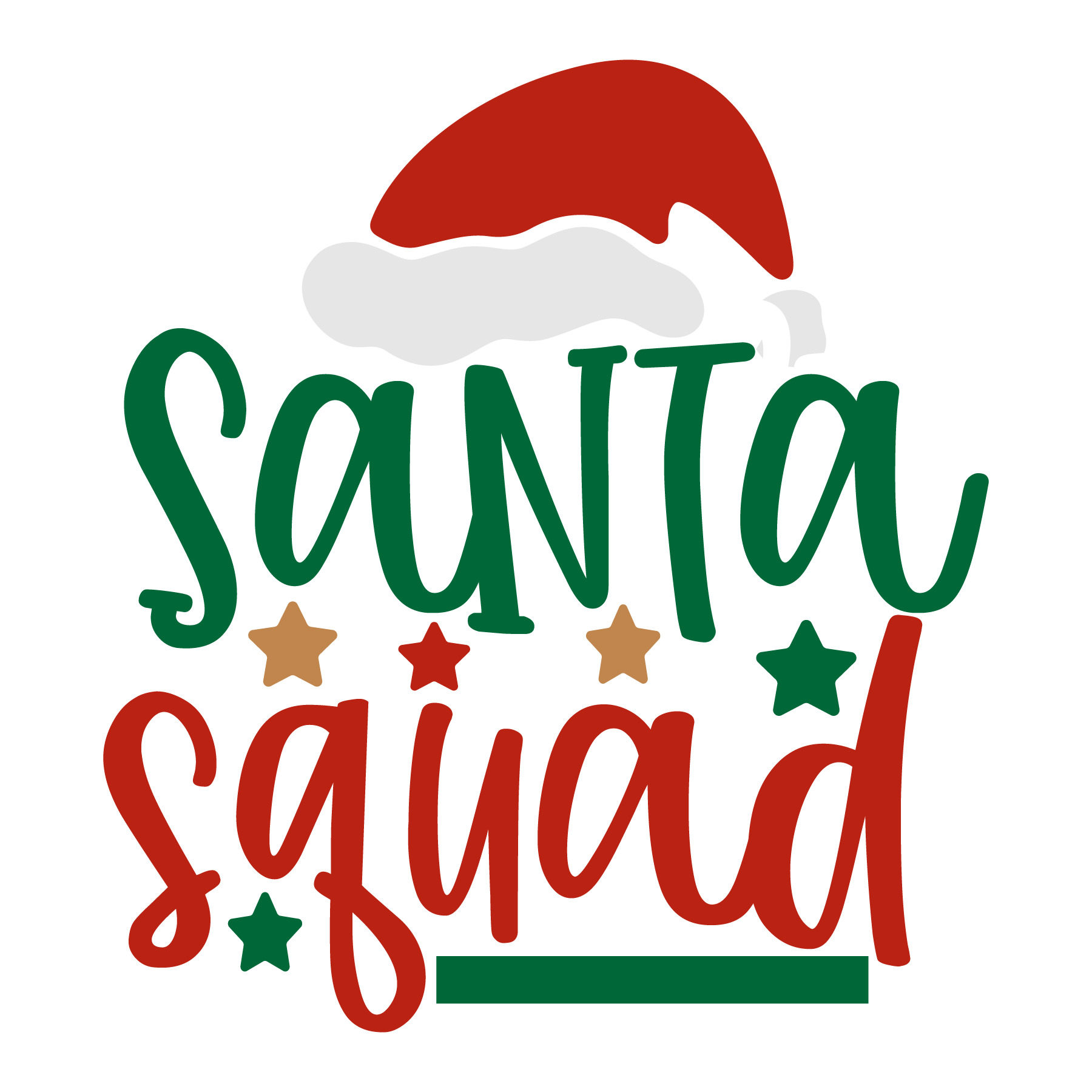 Santa Squad Holiday T-shirt (White)