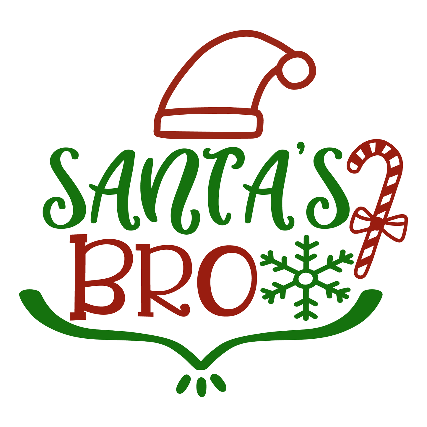 Santa's Bro Holiday T-shirt (White)