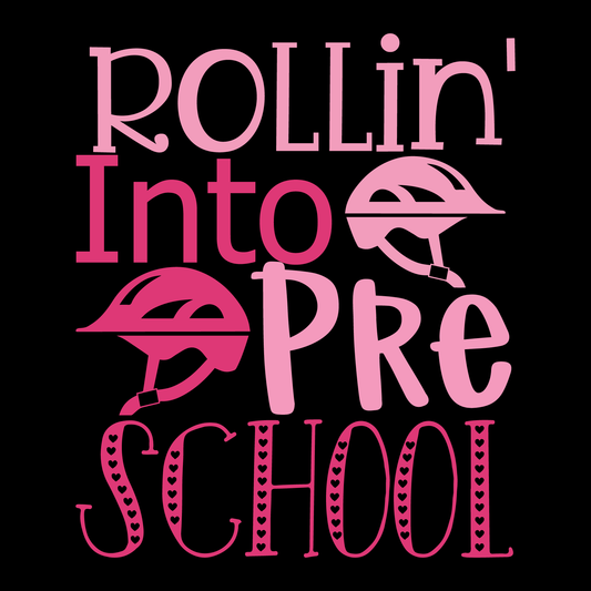 Rollin' Into Preschool T-Shirt (Black version)