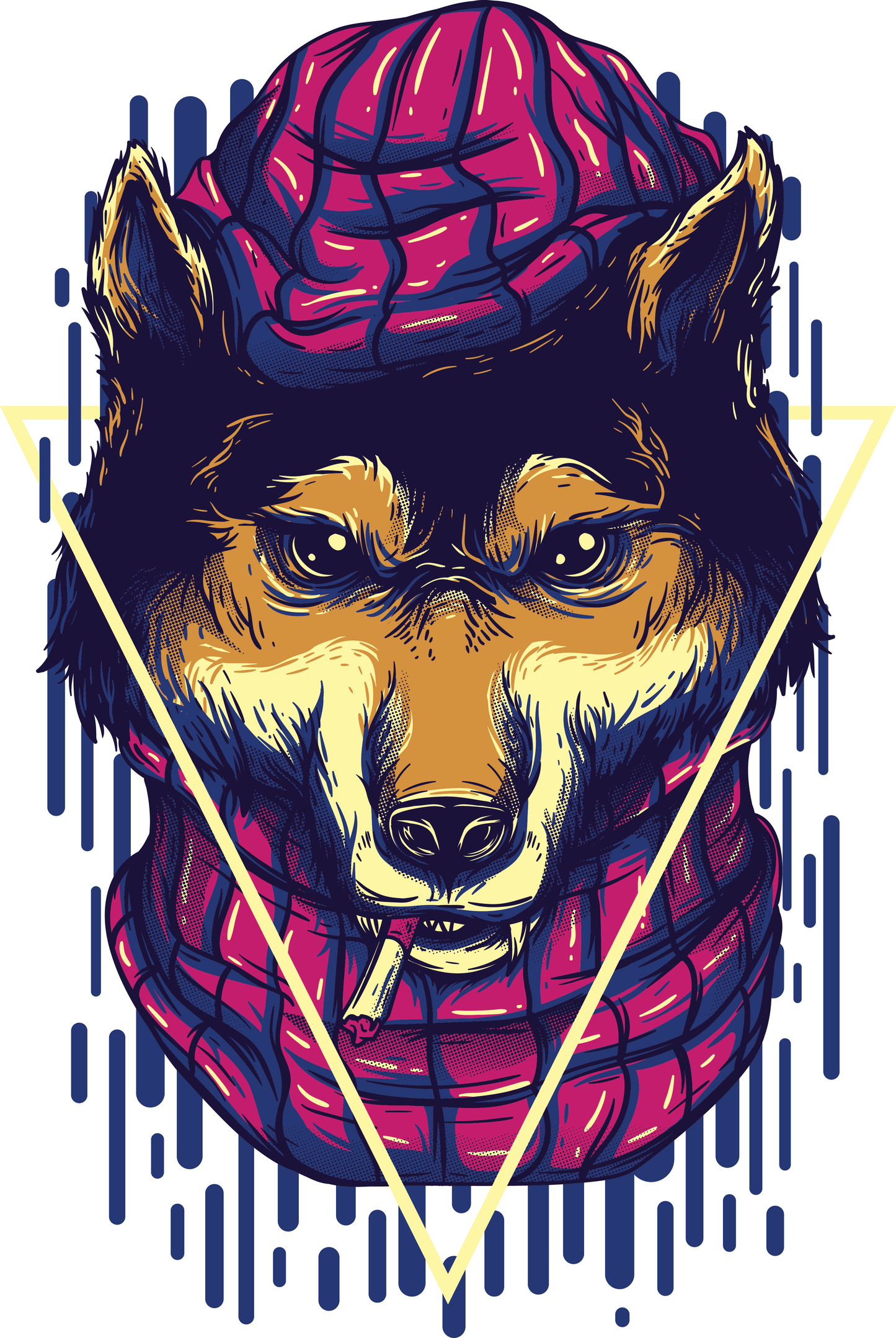 Stylish Dog Graphic Tee (White)