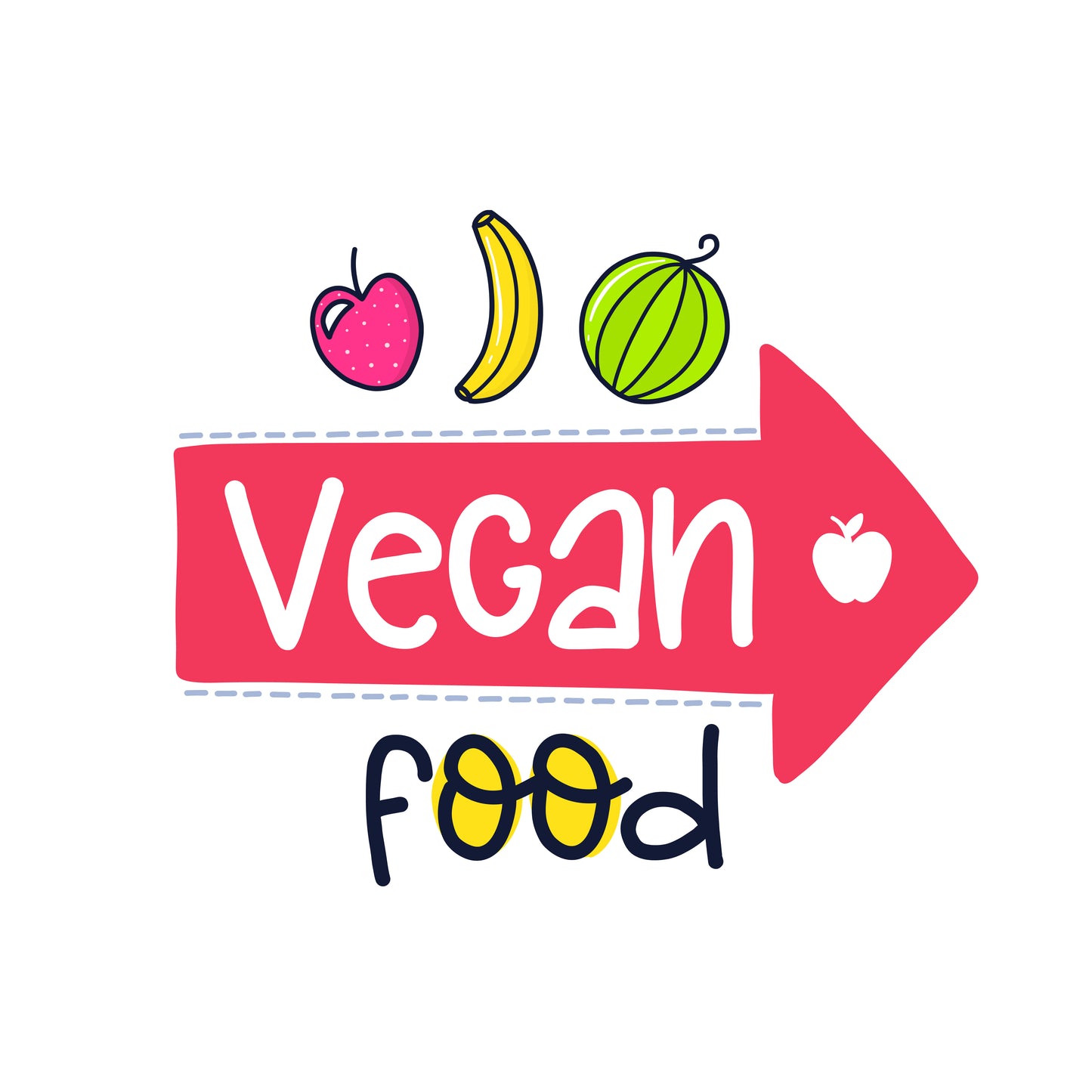 Vegan Food Graphic T-shirt (White)