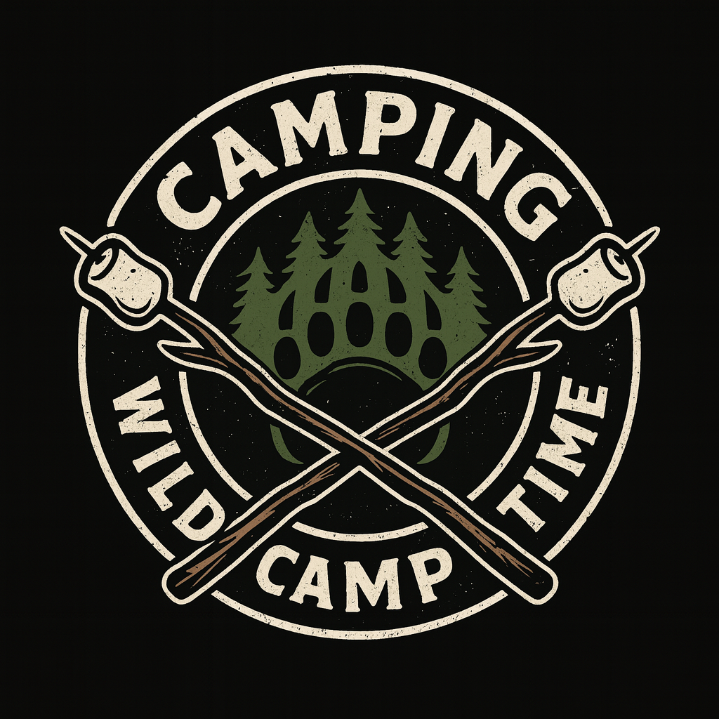 Camping Wild Camp Time Marshmallow Bear Paw Tee (Black)