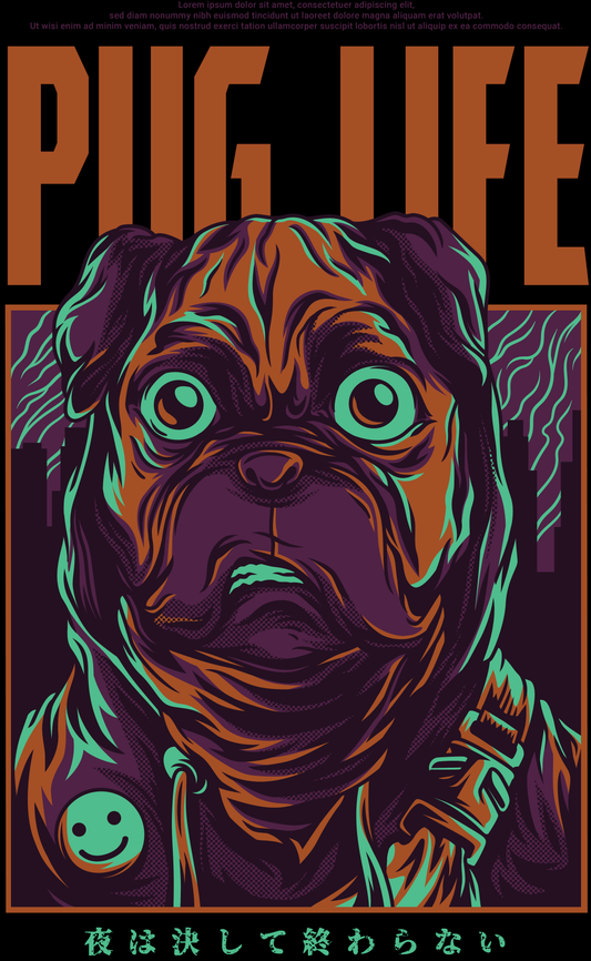 Pug Life Graphic T-shirt (White)