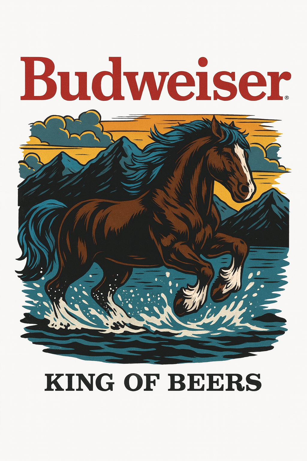 Budweiser Clydesdale River Run Tee (White)