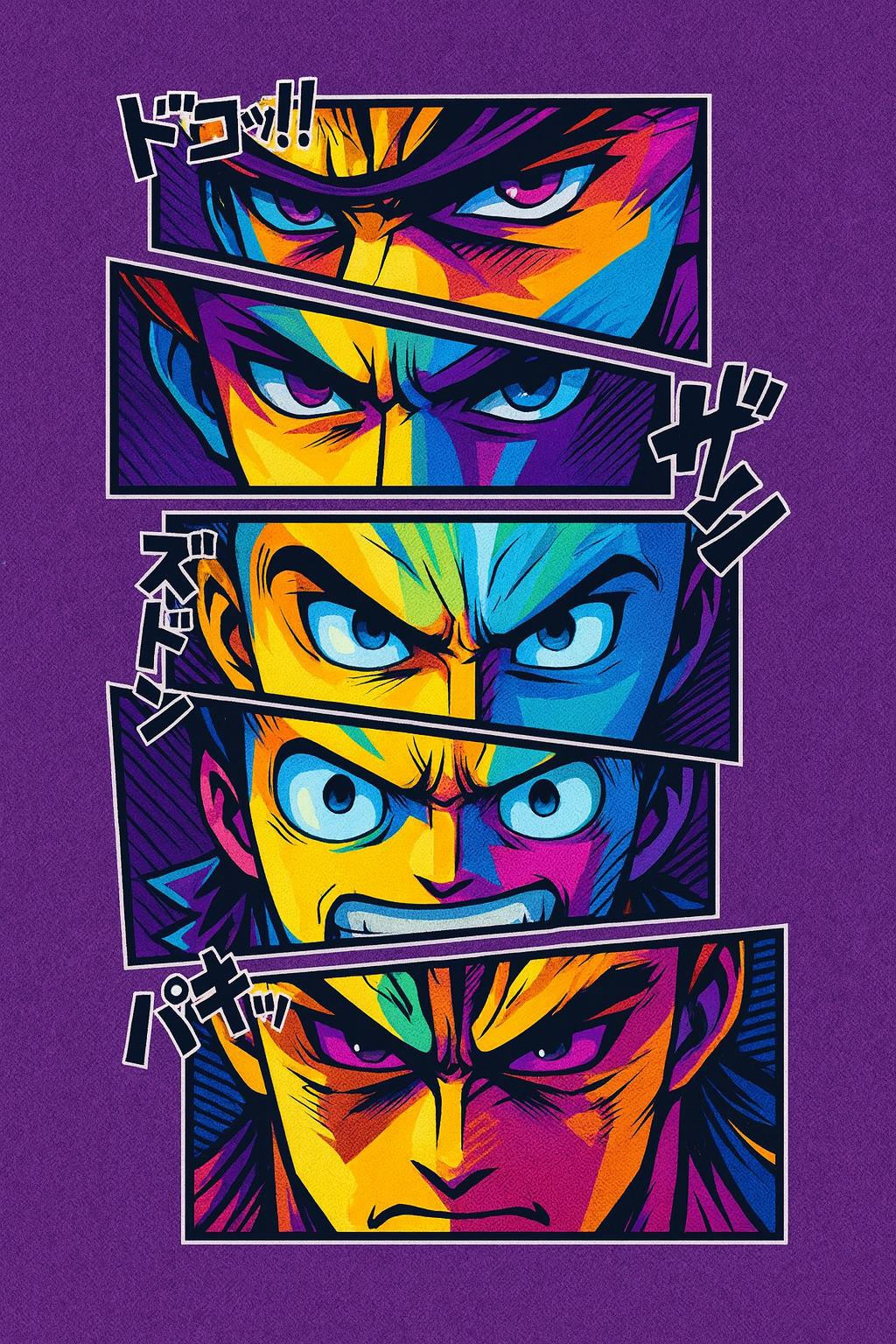 Anime Panels — Purple Tee (All Sizes)